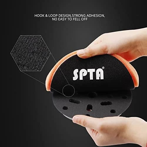 SPTA Orange Medium-Cut Foam Polishing Pads 6.5 Inch (165mm) Face for 6 Inch (150mm) Backing Plate | 3-Piece Set for Compounding, Polishing, Waxing thumbnail 5
