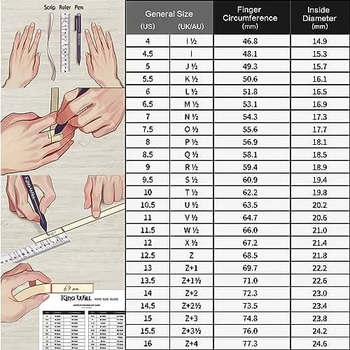 King Will Stainless Steel Fidget Ring 8mm Blue Chain Spin Size 6 | Anxiety Relief Ring with 360° Rotating Chain thumbnail 7