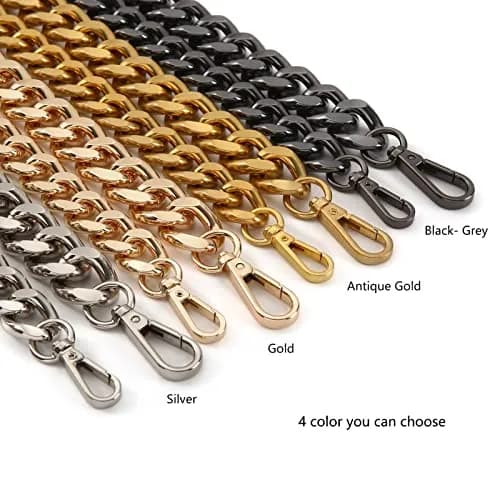 Yichain 42'' (106.7 cm) Metal Cross-Body Chain Strap Replacement for Mini Wallets, Waist Packs, Chest Bags (Silver, Small) thumbnail 5