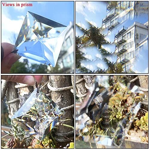 YU FENG Clear Square Crystal Prism Suncatcher 50mm (2 inch) | Rainbow Maker for Windows & Gardens thumbnail 7