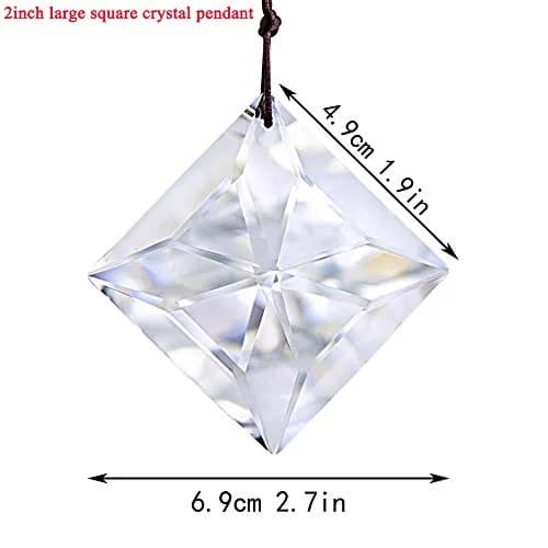 YU FENG Clear Square Crystal Prism Suncatcher 50mm (2 inch) | Rainbow Maker for Windows & Gardens thumbnail 2
