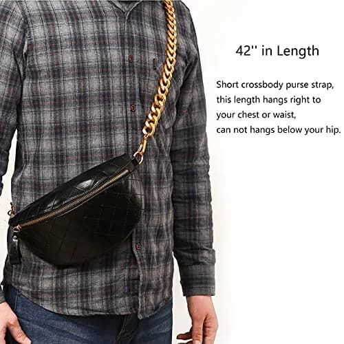 Yichain Big Metal Cross-Body Chain Strap Replacement for Mini Wallets & Bags, 42'' (Small, Antique Gold) | Polished Aluminum, Rust-Proof, Lobster Clasp thumbnail 7
