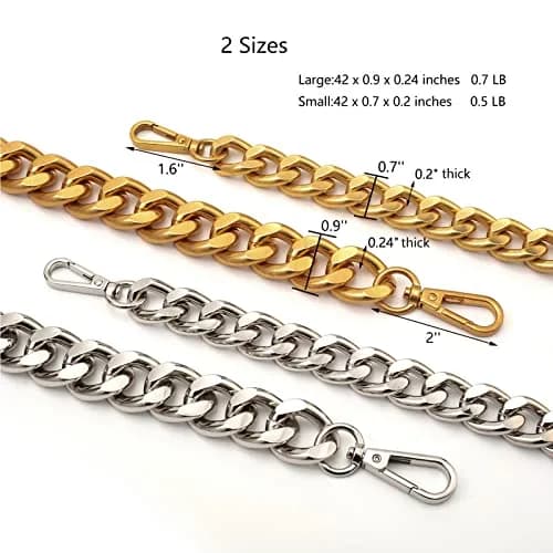 Yichain Large 42 inch (106.7 cm) Metal Cross-Body Chain Strap | Polished Aluminum for Mini Wallets & Waist Packs thumbnail 4