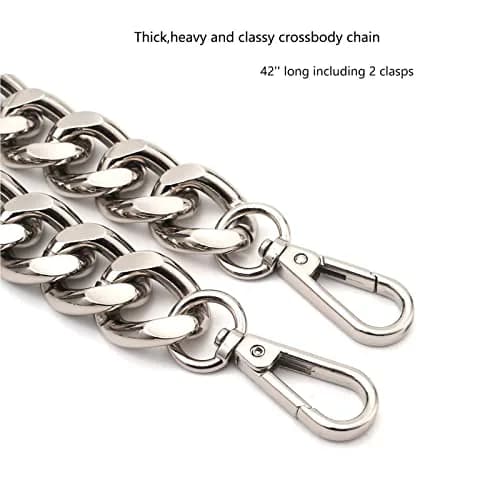 Yichain Large 42 inch (106.7 cm) Metal Cross-Body Chain Strap | Polished Aluminum for Mini Wallets & Waist Packs thumbnail 3