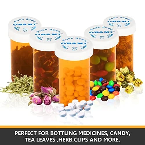 Obami 8 Dram (32ml) Child-Resistant Pill Bottles with Caps - 12 Count | FDA Approved Prescription Vials thumbnail 2