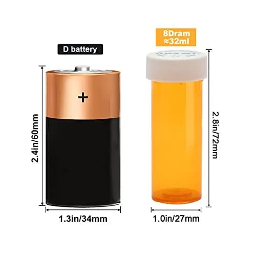 Obami 8 Dram (32ml) Child-Resistant Pill Bottles with Caps - 12 Count | FDA Approved Prescription Vials thumbnail 3