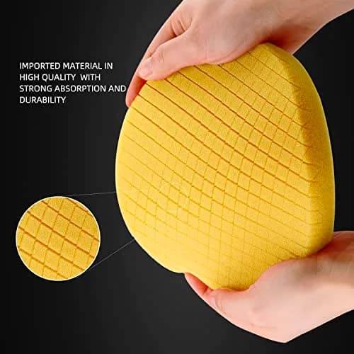 SPTA Yellow T80 Medium Cut Foam Polishing Pad 6.5 Inch (165mm) Face for 6 Inch (150mm) Backing Plate | 3Pcs High-Cut Abrasive for Compounding, Polishing, Waxing thumbnail 4