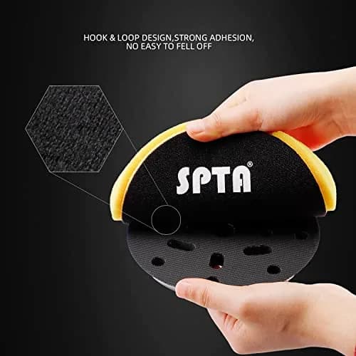 SPTA Yellow T80 Medium Cut Foam Polishing Pad 6.5 Inch (165mm) Face for 6 Inch (150mm) Backing Plate | 3Pcs High-Cut Abrasive for Compounding, Polishing, Waxing thumbnail 5