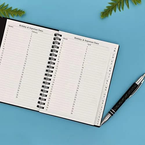 Nokingo Black Address & Birthday Book with Tabs, 120 Pages | Alphabetical Organizer thumbnail 3