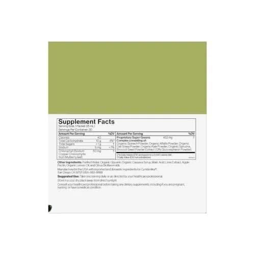 CYMBIOTIKA Super Greens with Chlorophyll & Spirulina for Energy | Vegan, Gluten-Free, Citrus Lime Flavor thumbnail 7