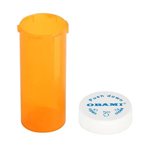 Obami 6 Dram (24ml) Orange Child-Resistant Pill Bottles with Caps - 12 Count | Prescription Medicine Vial Organizers thumbnail 6