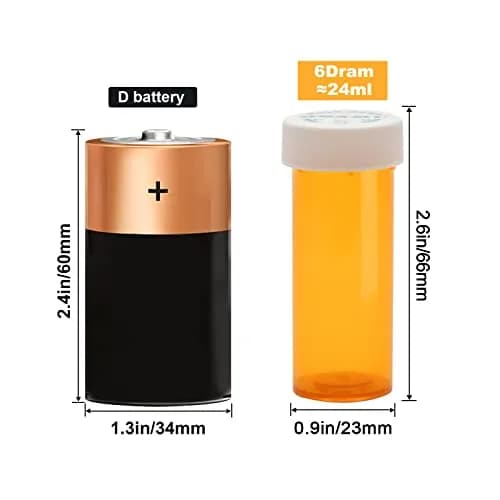 Obami 6 Dram (24ml) Orange Child-Resistant Pill Bottles with Caps - 12 Count | Prescription Medicine Vial Organizers thumbnail 3