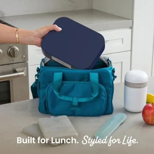 Bentgo Modern Adult Bento Lunch Box with 3-4 Compartments, 1.59 L (5.5 Cups) | Leak-Resistant, Microwave-Safe, Navy thumbnail 6