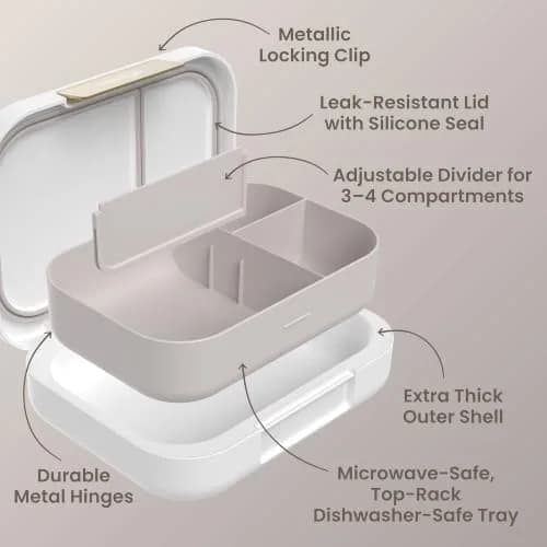 Bentgo Modern Adult Bento Lunch Box with 3-4 Compartments, 1.3L (5.5 Cups) | Leak-Resistant, Microwave-Safe, Dishwasher-Safe Tray thumbnail 5