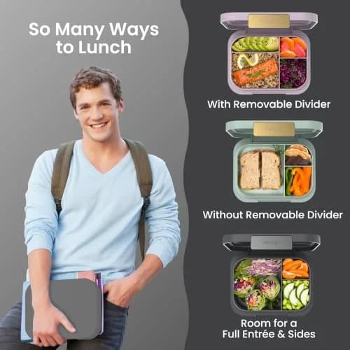 Bentgo Modern Adult Bento Lunch Box with 3-4 Compartments, 1.6 lb (0.73 kg) | Leak-Resistant, Microwave-Safe Tray thumbnail 4
