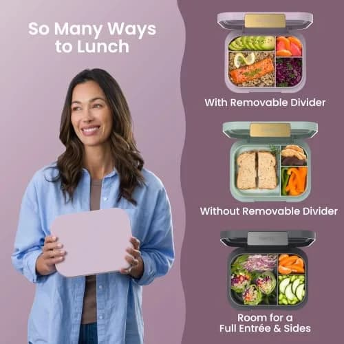 Bentgo Modern Adult Bento Lunch Box with 3-4 Compartments, 1.6 kg (3.5 lb) | Leak-Resistant, Microwave-Safe, Orchid thumbnail 5