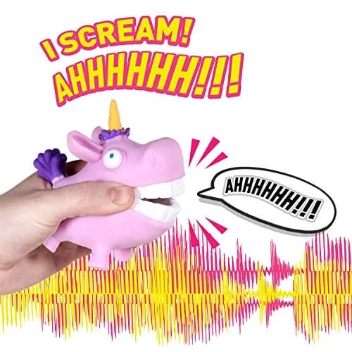 Hog Wild Scream-O Screaming Unicorn Toy | Hilarious Squeeze Animal for Kids & Adults thumbnail 2