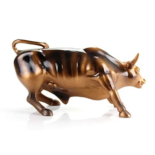Torkia Official Licensed Wall Street Bull Statue 15.24 cm (6 inches) | Bronze Finish Sculpture for Desk & Shelf thumbnail 5