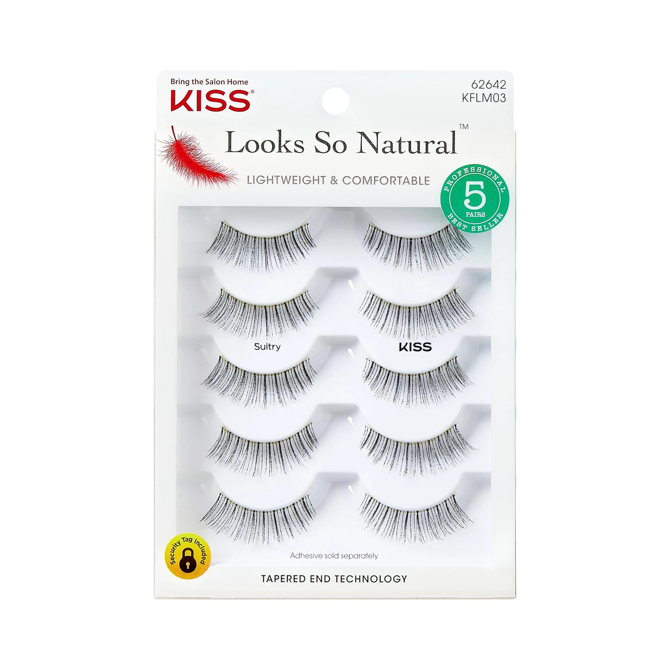 KISS False Eyelashes Sultry 12 mm | Reusable, Contact Lens Friendly, Easy to Apply