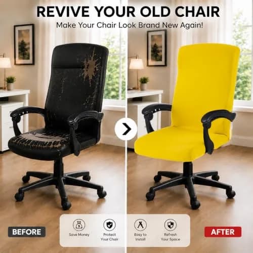DIVA EN CAMINO DEC Office Chair Cover Large Stretchable Zipper | Protect & Renew Your Office Chair thumbnail 2
