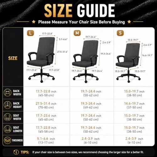 DIVA EN CAMINO DEC Water Resistant Office Chair Cover 85% Polyester & 15% Spandex | Universal Washable Slipcover (Large) thumbnail 6