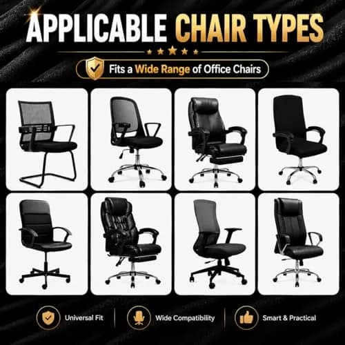 DIVA EN CAMINO DEC Water Resistant Office Chair Cover 85% Polyester & 15% Spandex | Universal Washable Slipcover (Large) thumbnail 7