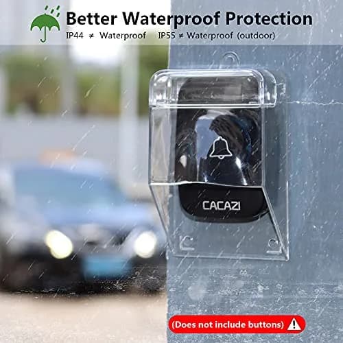 ZUYOOK Waterproof Doorbell Cover, Transparent Rainproof Wireless Splashproof Box | Protects Doorbell from Weather thumbnail 3
