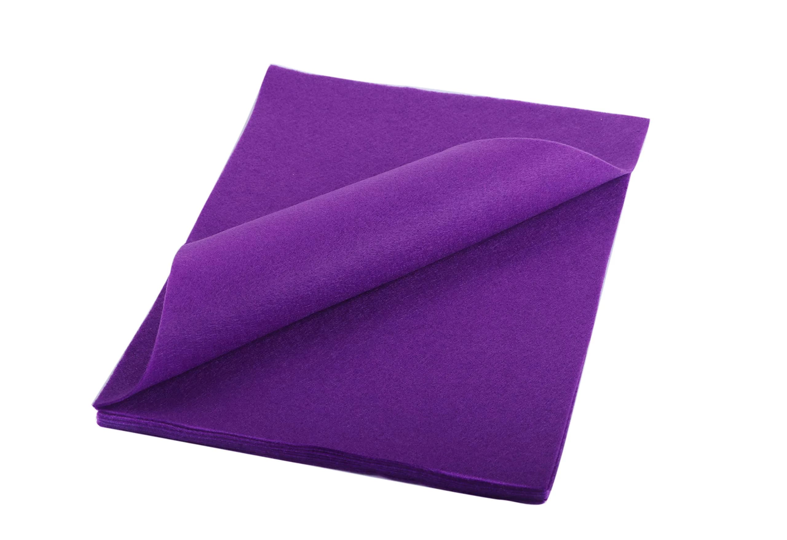 YYCRAFT Craft Soft Felt Sheets 9 Inch x 12 Inch | Purple 24 Pcs Pack for DIY Crafts — Purple
