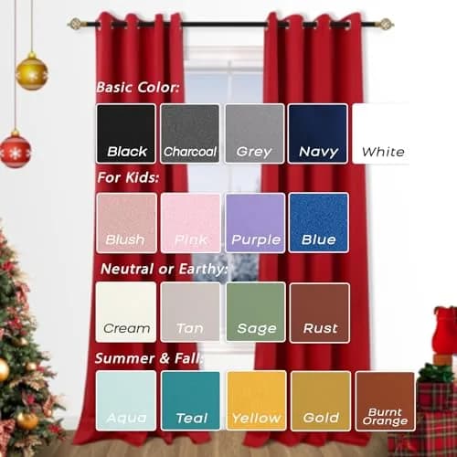 Mrs.Naturall Kids Curtains 52"W x 63"L | Blackout Grommet Window Panels for Boys Room thumbnail 2