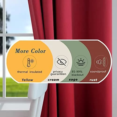 Mrs.Naturall Kids Curtains 52"W x 63"L | Blackout Grommet Window Panels for Boys Room thumbnail 3