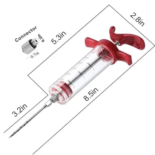 Kingsmile Meat Injector Syringe with 3 Needles | 30ml (1oz) Capacity for BBQ & Smoker thumbnail 6