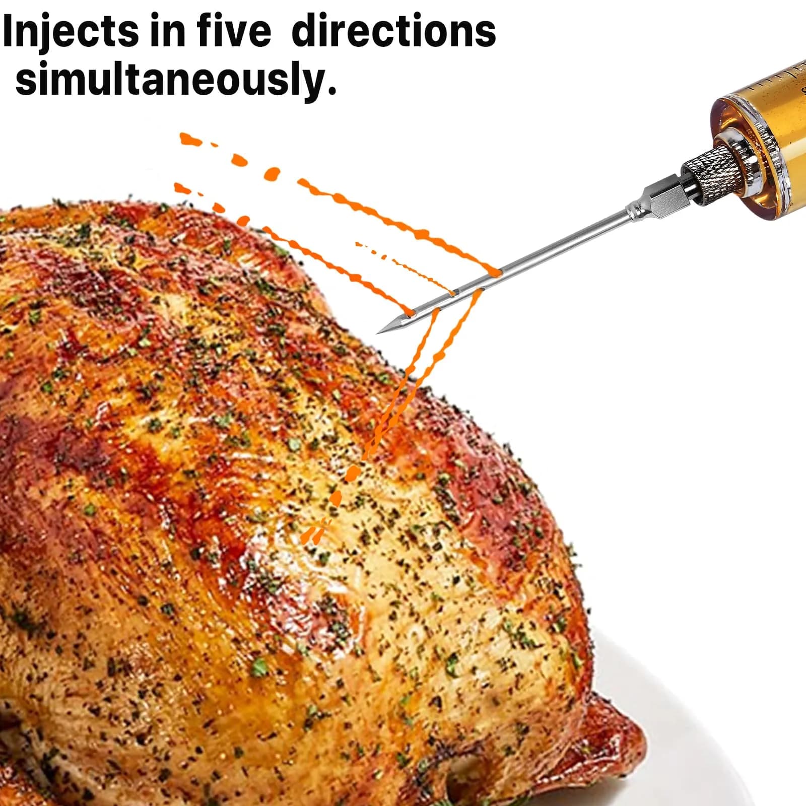 Kingsmile Meat Injector Syringe with 3 Needles | 30ml (1oz) Capacity for BBQ & Smoker - view 2