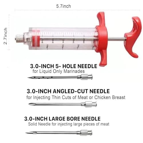 Kingsmile Meat Injector Syringe with 3 Needles | 30ml (1oz) Capacity for BBQ & Smoker thumbnail 3