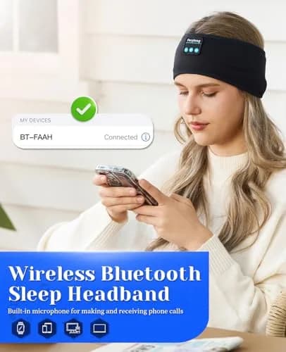 Perytong Sleep Headphones Wireless Bluetooth Headband 9.8-10.6in | Ultra-Thin HD Stereo Speakers for Sleep & Workout thumbnail 7