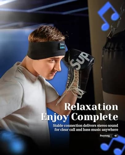 Perytong Sleep Headphones Wireless Bluetooth Headband 9.8-10.6in | Ultra-Thin HD Stereo Speakers for Sleep & Workout thumbnail 8
