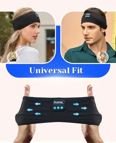 Perytong Sleep Headphones Wireless Bluetooth Headband 9.8-10.6in | Ultra-Thin HD Stereo Speakers for Sleep & Workout thumbnail 9