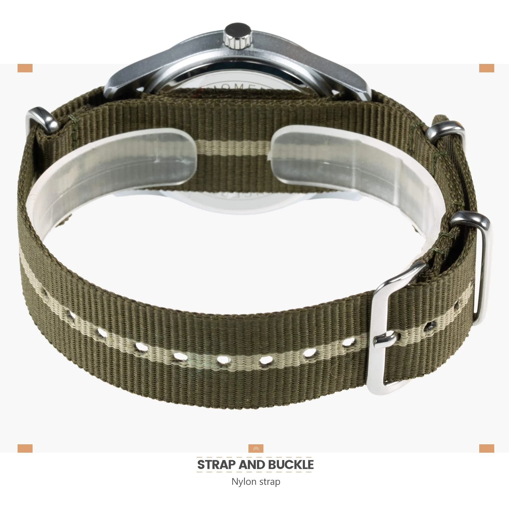 Infantry Men's Military Field Watch 38mm (1.5 inch) | Glow Dial, Nylon Strap, 5ATM Waterproof - view 7