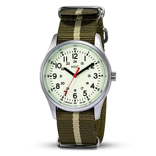 Infantry Men's Military Field Watch 38mm (1.5 inch) | Glow Dial, Nylon Strap, 5ATM Waterproof thumbnail 1