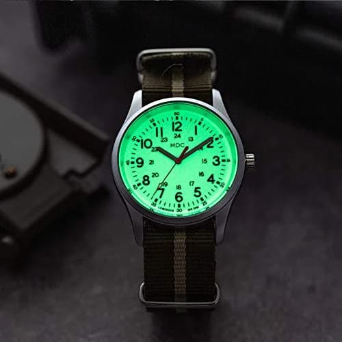 Infantry Men's Military Field Watch 38mm (1.5 inch) | Glow Dial, Nylon Strap, 5ATM Waterproof thumbnail 3