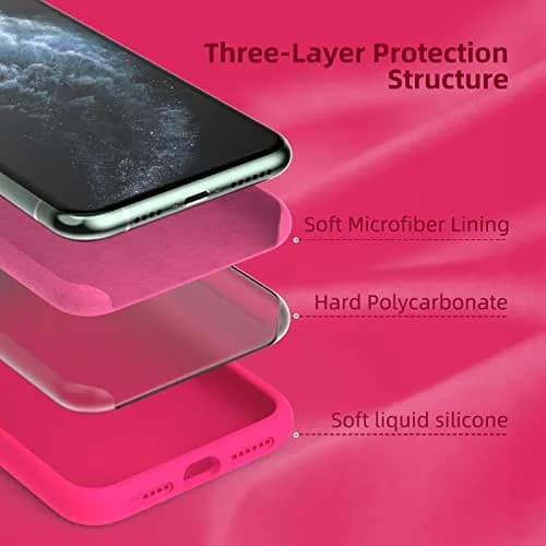 K TOMOTO Liquid Silicone Case for iPhone 11 Pro Max 6.5 Inch | Hot Pink, Slim Fit, MagSafe Compatible thumbnail 7