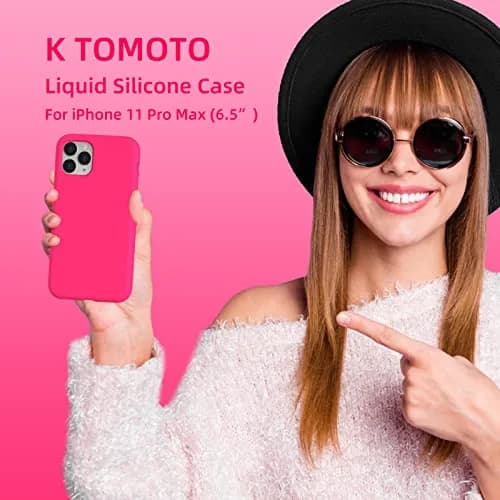 K TOMOTO Liquid Silicone Case for iPhone 11 Pro Max 6.5 Inch | Hot Pink, Slim Fit, MagSafe Compatible thumbnail 8