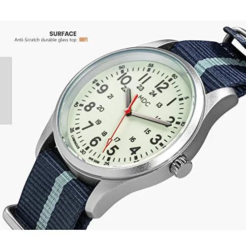 Infantry Military Quartz Watch 38mm (1.5 in) | Glow-in-the-Dark Dial, Blue Nylon Strap thumbnail 5