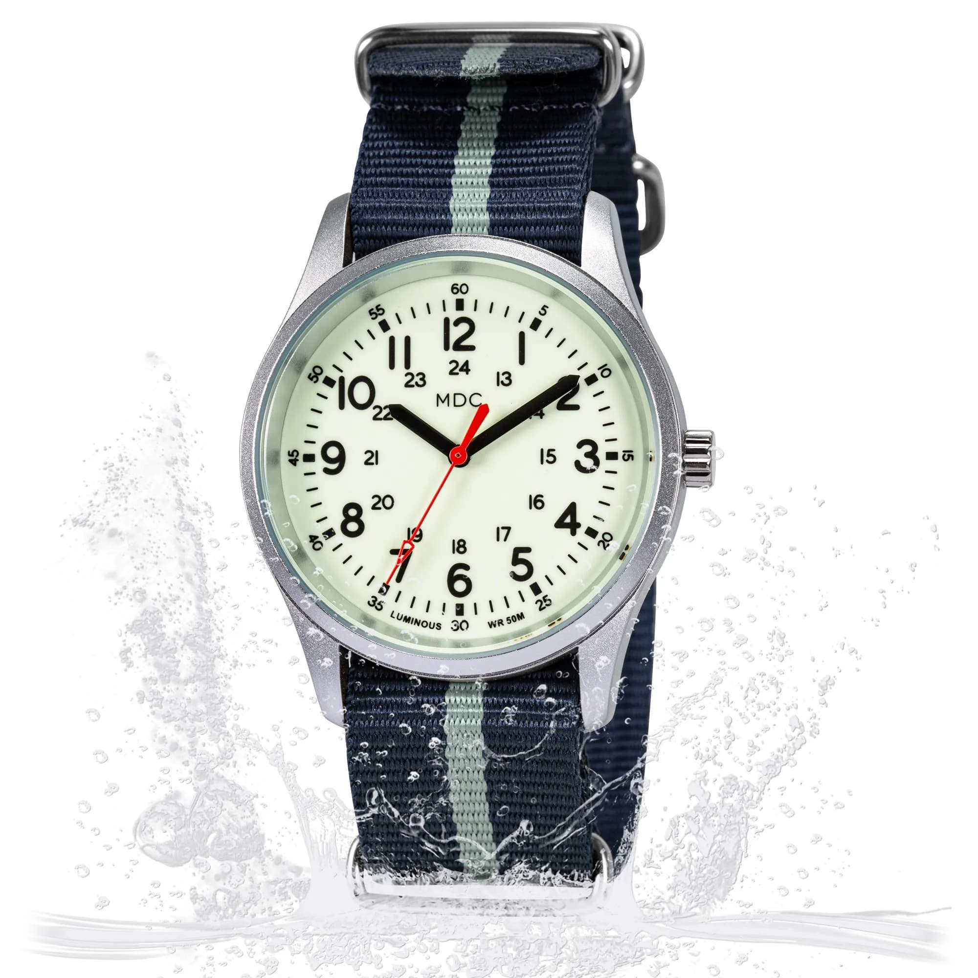 Infantry Military Quartz Watch 38mm (1.5 in) | Glow-in-the-Dark Dial, Blue Nylon Strap - view 8