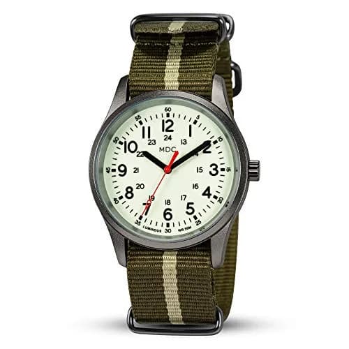 Infantry Military Field Watch 38mm (1.5 inch) | Luminous Dial, Green Nylon Strap, 50M Water Resistant thumbnail 1