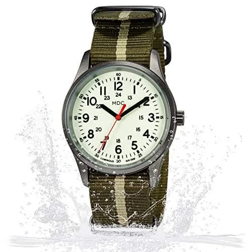 Infantry Military Field Watch 38mm (1.5 inch) | Luminous Dial, Green Nylon Strap, 50M Water Resistant thumbnail 8