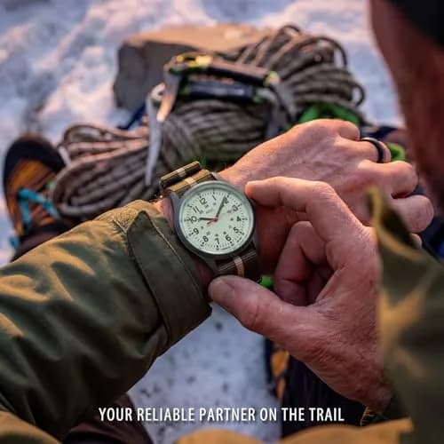 Infantry Military Field Watch 38mm (1.5 inch) | Luminous Dial, Green Nylon Strap, 50M Water Resistant thumbnail 2