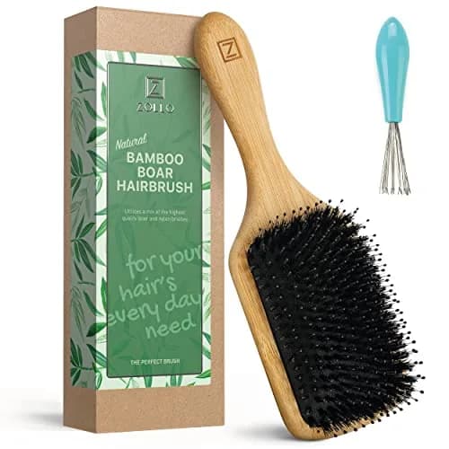 Zollo Natural Boar Bristle Hair Brush for All Hair Types | Detangles, Smooths Frizz, Enhances Shine thumbnail 1