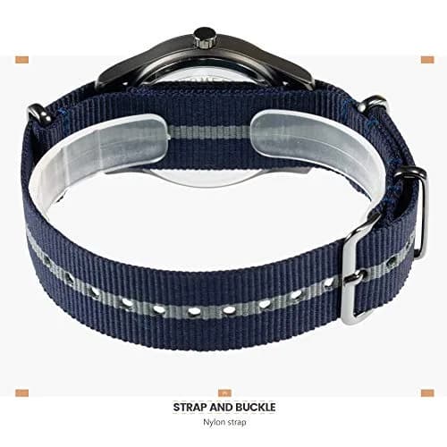 Infantry Military Field Watch 38mm (1.5 inch) | Luminous Dial, Blue Nylon Strap thumbnail 7