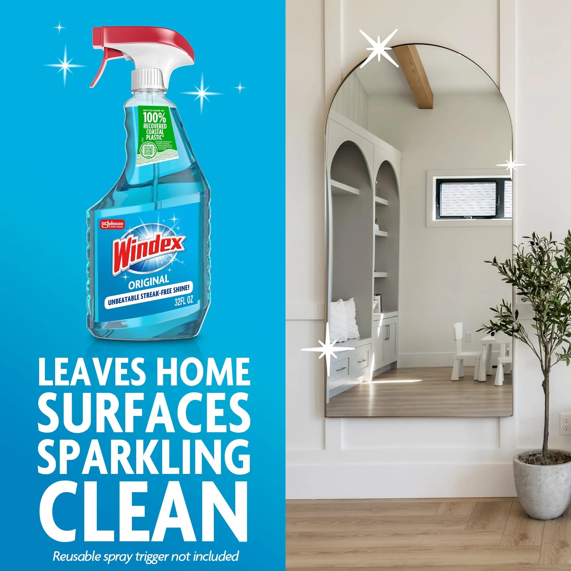 Windex Original Glass Cleaner Spray 946ml (32 Fl Oz) | Streak-Free Shine for Windows & Surfaces - view 5