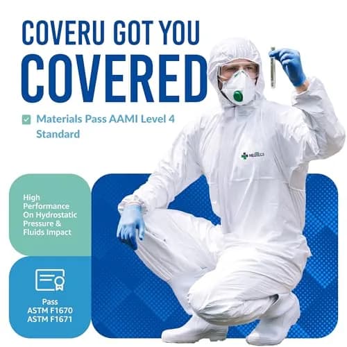 Medtecs Disposable Hazmat Suit Type 5/6 | 6 Sizes, Breathable & Snug Fit (en_US) thumbnail 4